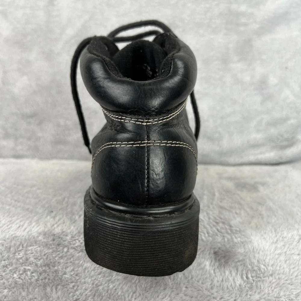 Vintage Dr Martens AW004 Boots 12 Black Leather Made In England Work Lug